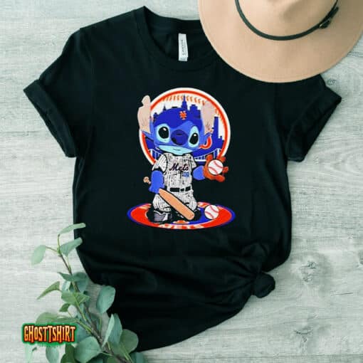 Baby Stitch New York Mets Baseball Logo 2023 Unisex T-Shirt