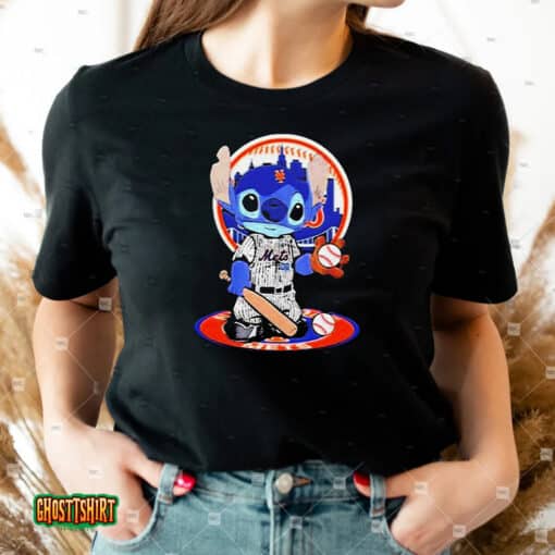 Baby Stitch New York Mets Baseball Logo 2023 Unisex T-Shirt