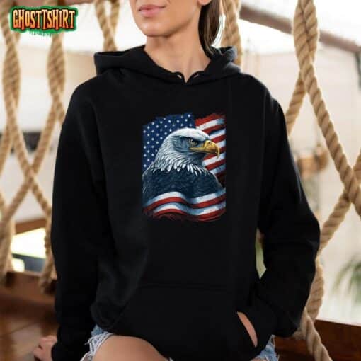 Bald Eagle Proud Patriotic American Us Flag 4th Of July T-Shirt