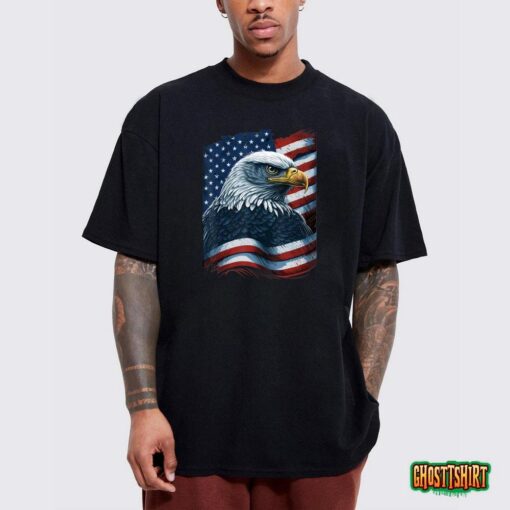 Bald Eagle Proud Patriotic American Us Flag 4th Of July T-Shirt
