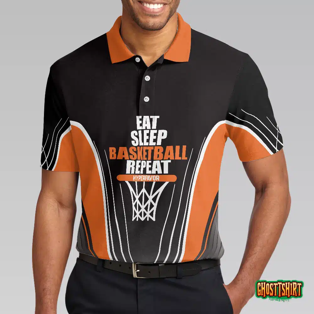 Basketball Players Eat Sleep Basketball Repeat Polo Shirt