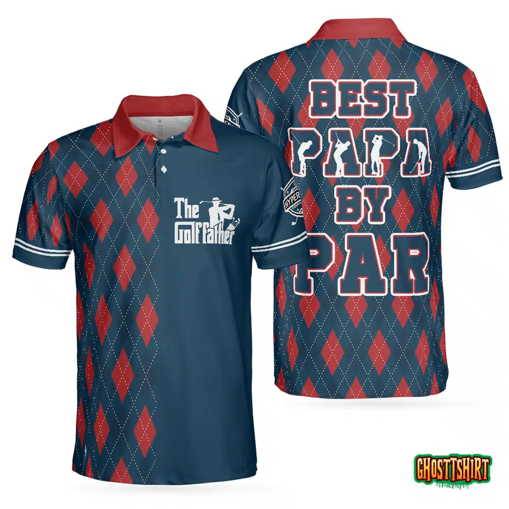 Best Papa By Par Argyle Pattern Custom Polo Shirt
