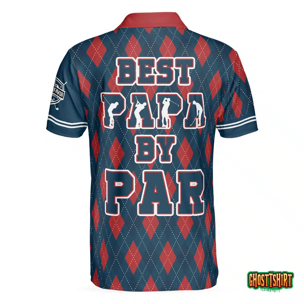 Best Papa By Par Argyle Pattern Custom Polo Shirt