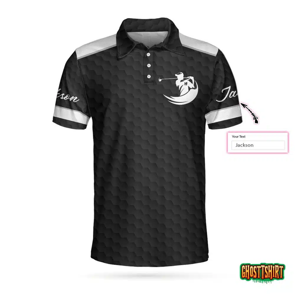 Best Papa By Par Black Golf Pattern Custom Polo Shirt