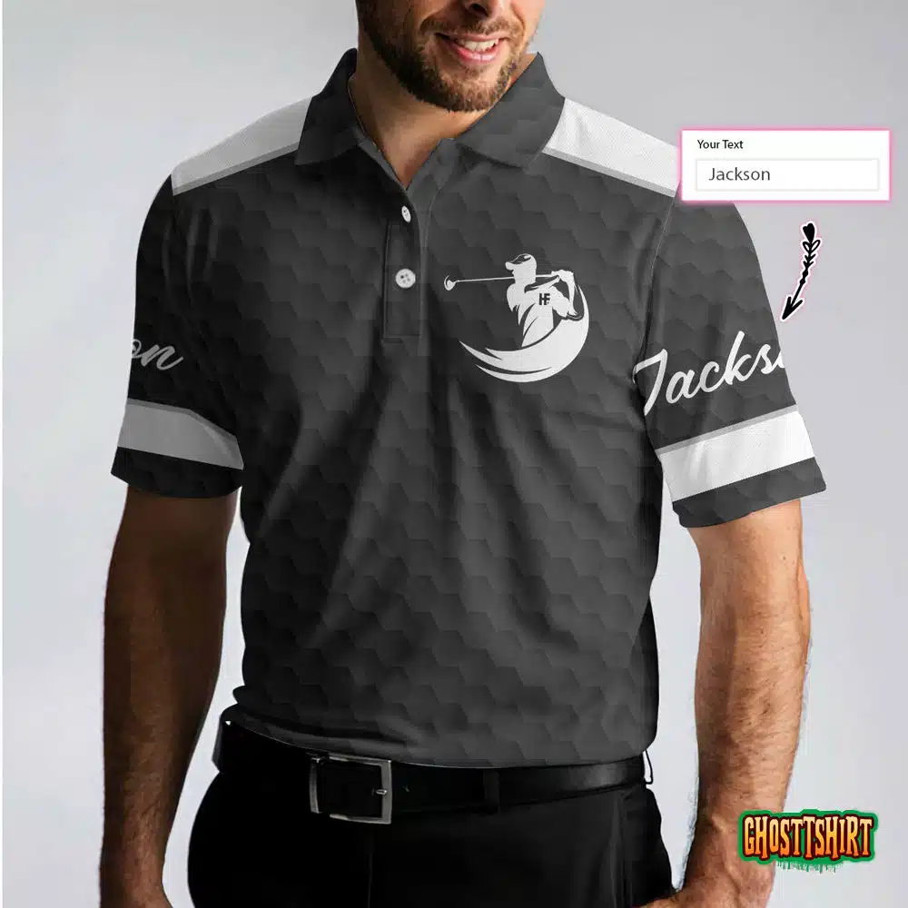 Best Papa By Par Black Golf Pattern Custom Polo Shirt