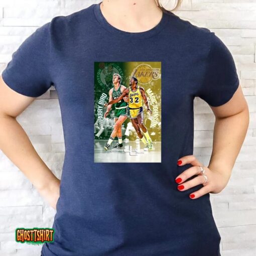 Boston Celtics Vs Los Angeles Lakers Larry Bird And Magic Johnson Unisex T-Shirt