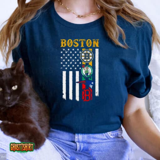 Boston City Of Champion American Flag Unisex T-Shirt