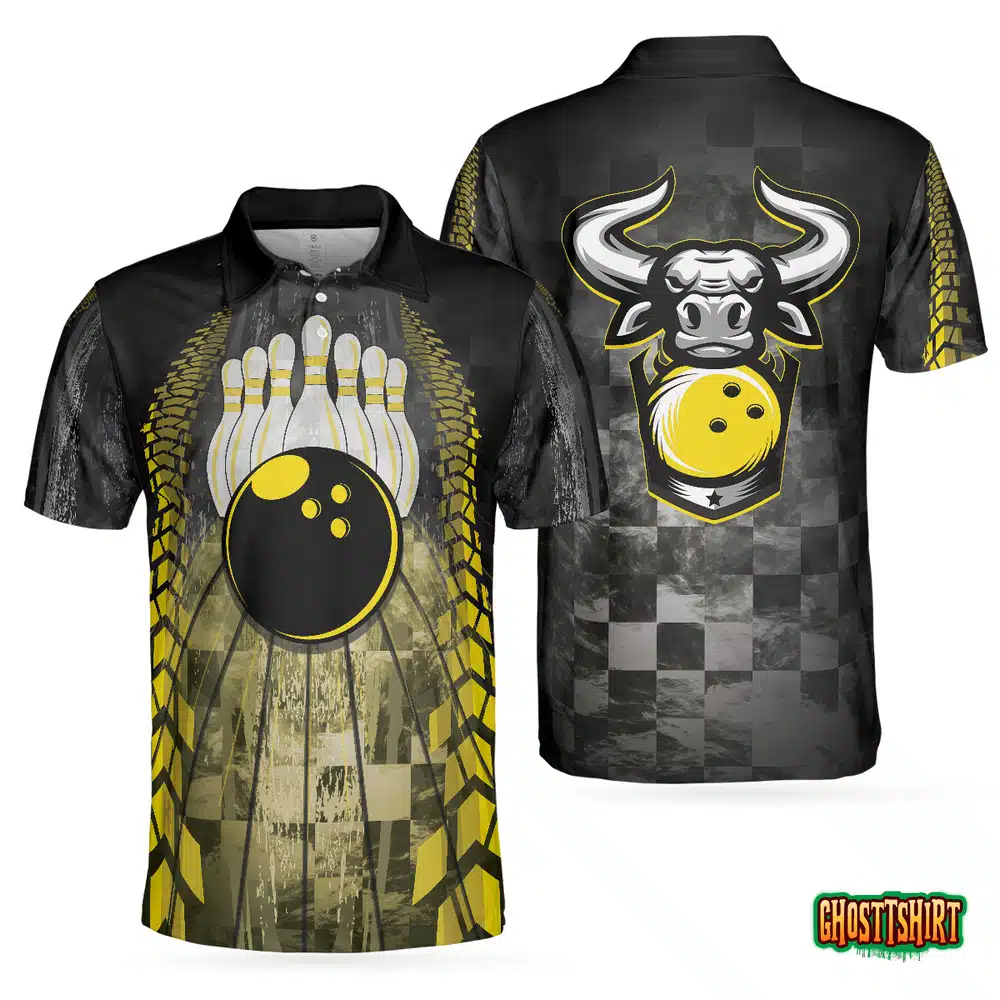 Bowling Bull Black And Yellow Short Sleeve Polo Shirt