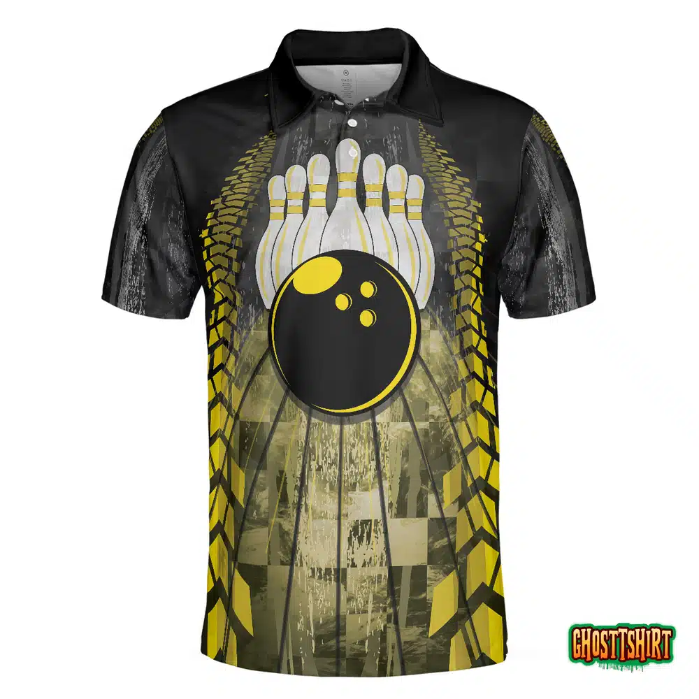 Bowling Bull Black And Yellow Short Sleeve Polo Shirt