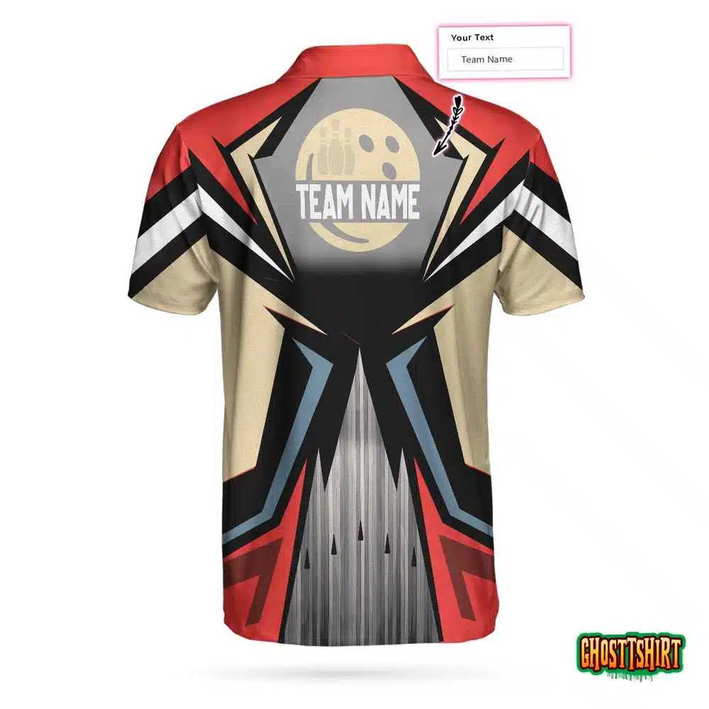Bowling Red King Pin Custom Polo Shirt