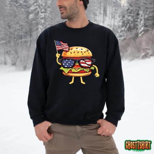Burger Sunglasses American Flag Usa 4th Of July T-Shirt