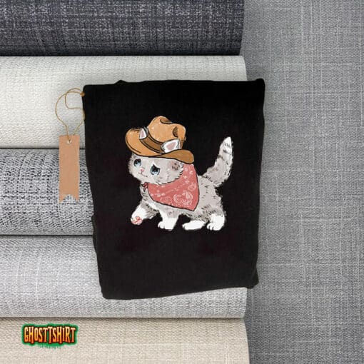 Cat Sad Cowboy Women’s Crop Top