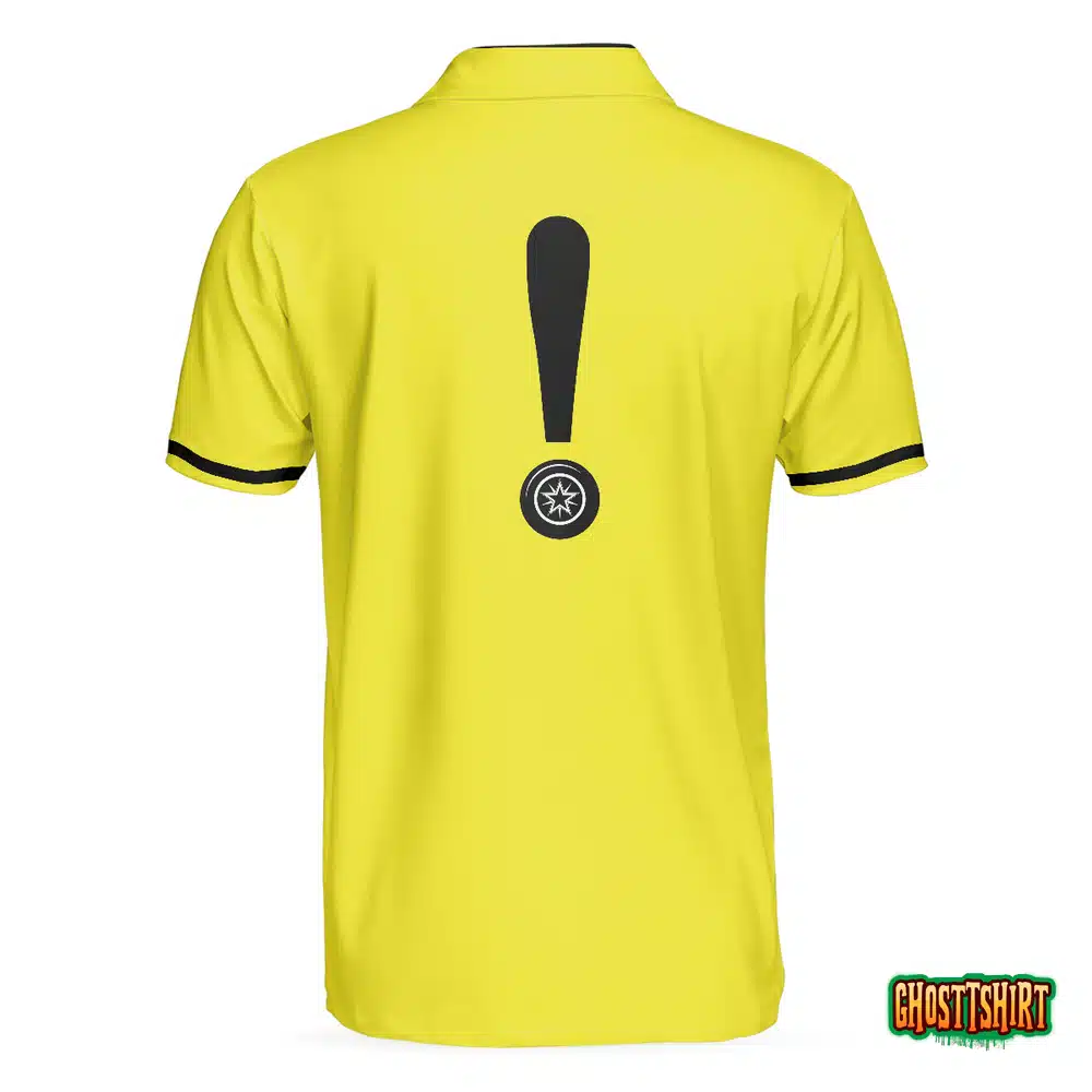 Caution Beware Of Flying Discs Short Sleeve Polo Shirt
