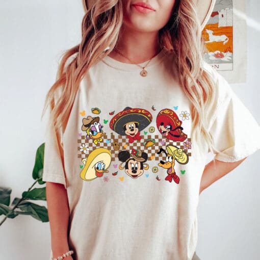 Cinco De Mayo Checkered Mickey and Friends t-Shirt