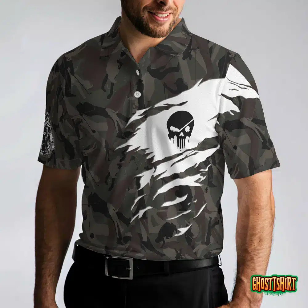 Coolest Golfing Grandpa Camouflage Pattern Golf Polo Shirt