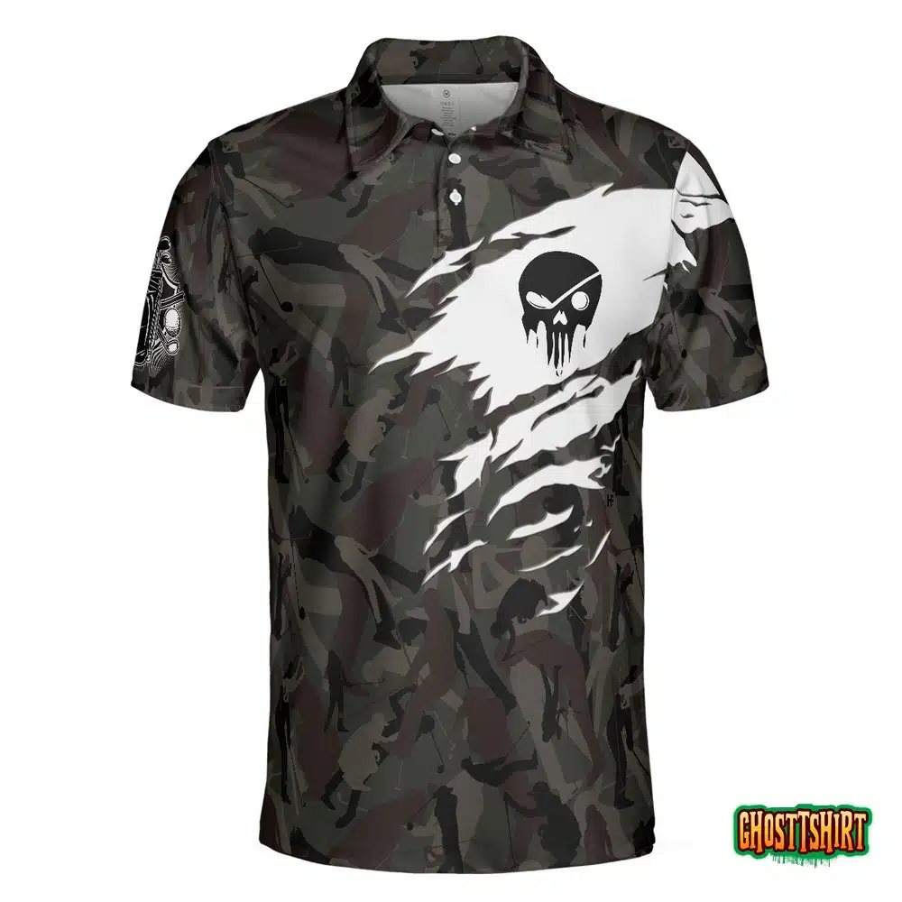 Coolest Golfing Grandpa Camouflage Pattern Golf Polo Shirt