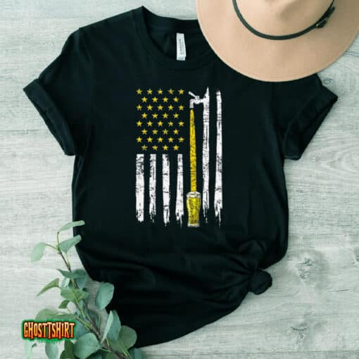 Craft Beer American Flag Usa 4th Of July Brewery America Unisex T-Shirt