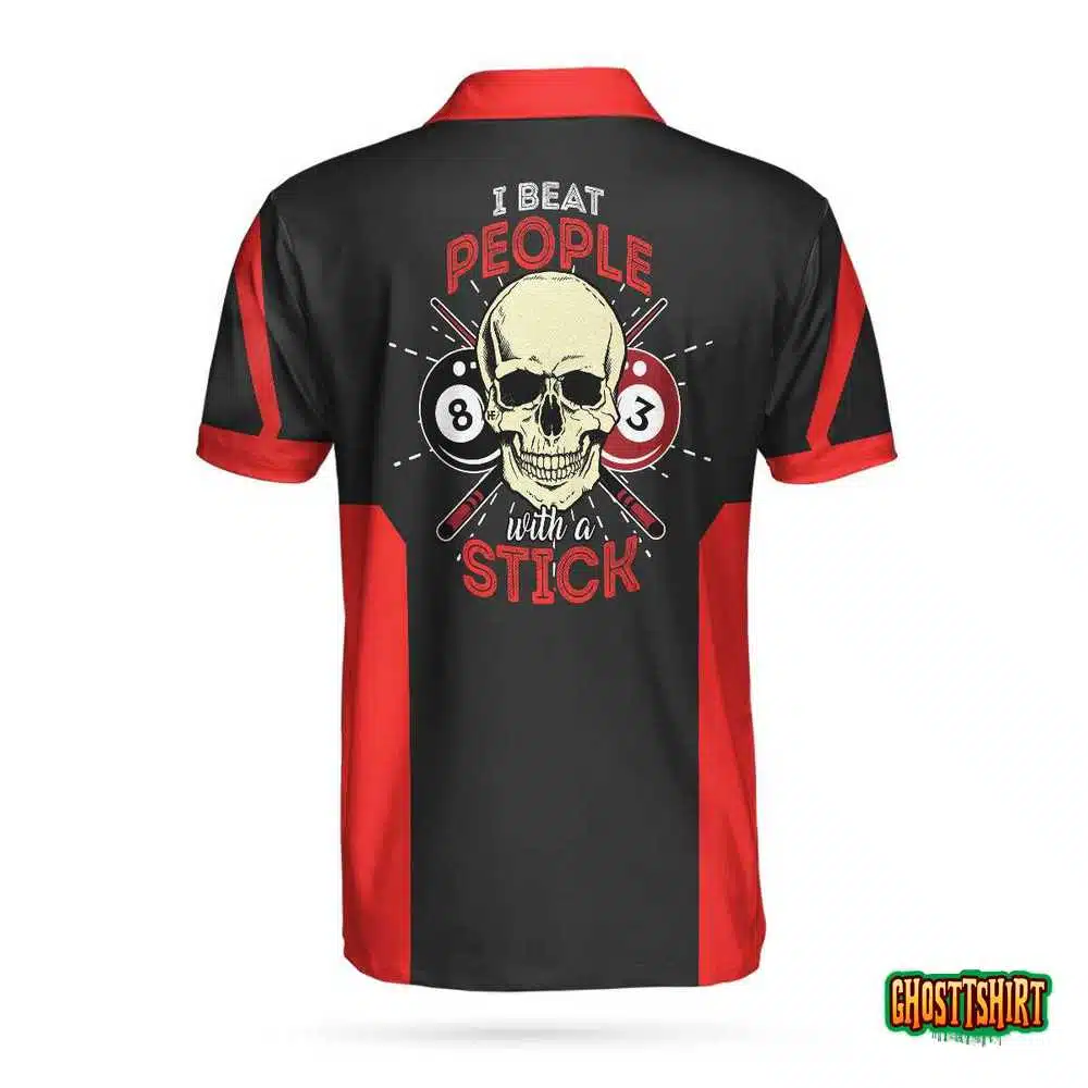 Custom Name Billiards In Red Custom Polo Shirt