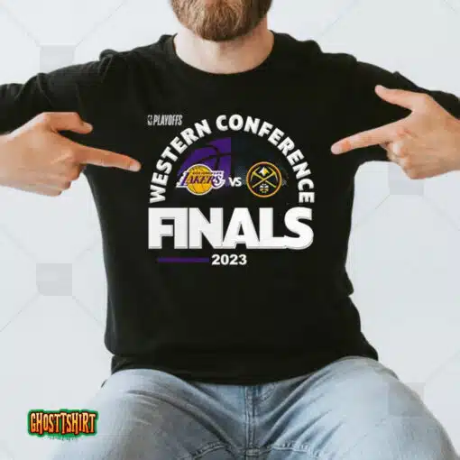 Denver Nuggets Vs Los Angeles Lakers 2023 Western Finals Match Up Nba Playoff Unisex T-Shirt