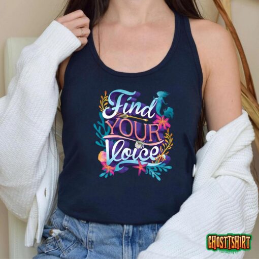Disney The Little Mermaid Find Your Voice Quote Logo T-Shirt