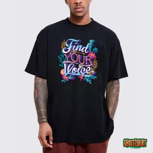 Disney The Little Mermaid Find Your Voice Quote Logo T-Shirt
