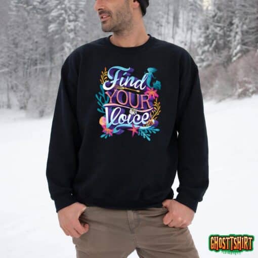 Disney The Little Mermaid Find Your Voice Quote Logo T-Shirt