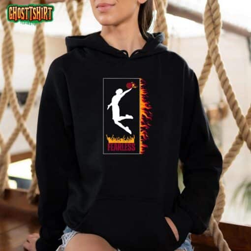 Fearless Flaming Basketball Sleek Clean Cut City T-Shirt