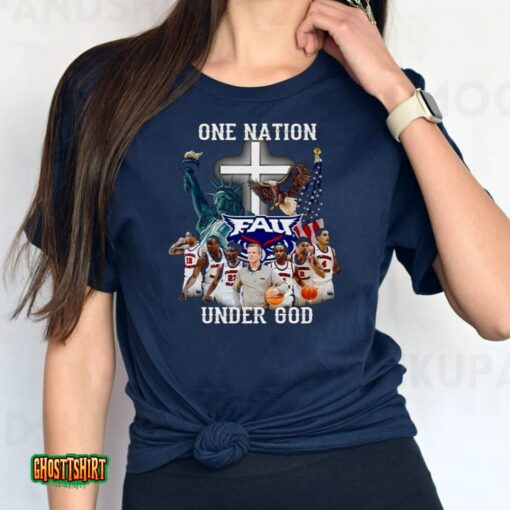 Florida Atlantic Owls Basketball One Nation Under God Unisex T-Shirt