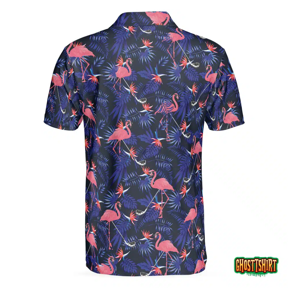 Flower And Flamingo Golf Polo Shirt
