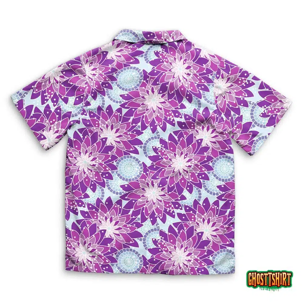 Flower Pattern In Purple Tones Hawaiian Beach Shirt