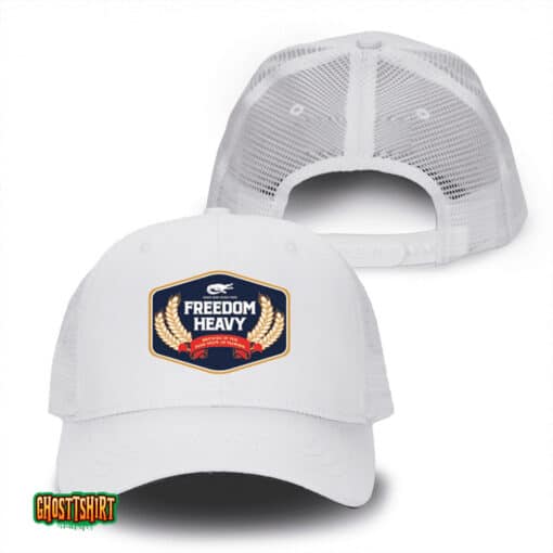 Freedom Heavy White Mesh Trucker Hat