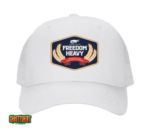 Freedom Heavy White Mesh Trucker Hat