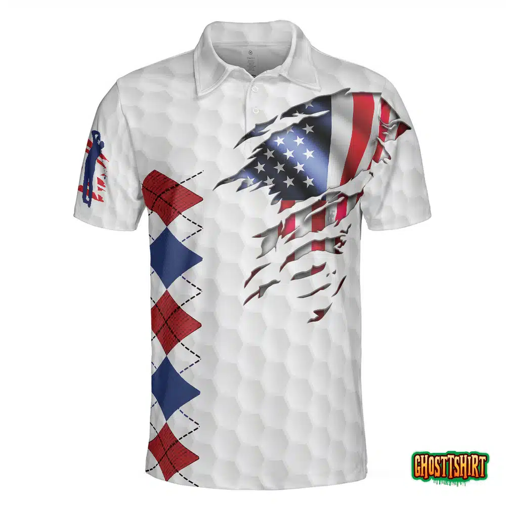Golf American Flag Argyle Polo Shirt