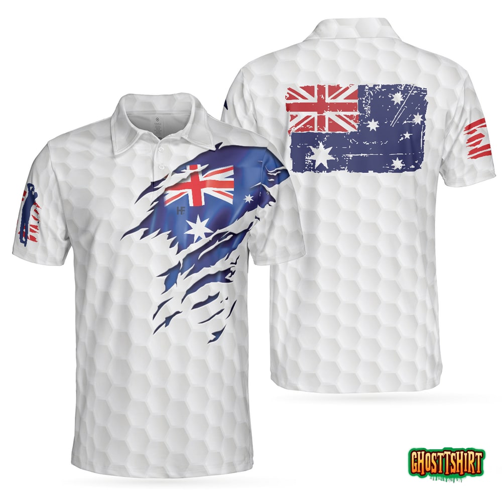 Golf Australian Flag Polo Shirt