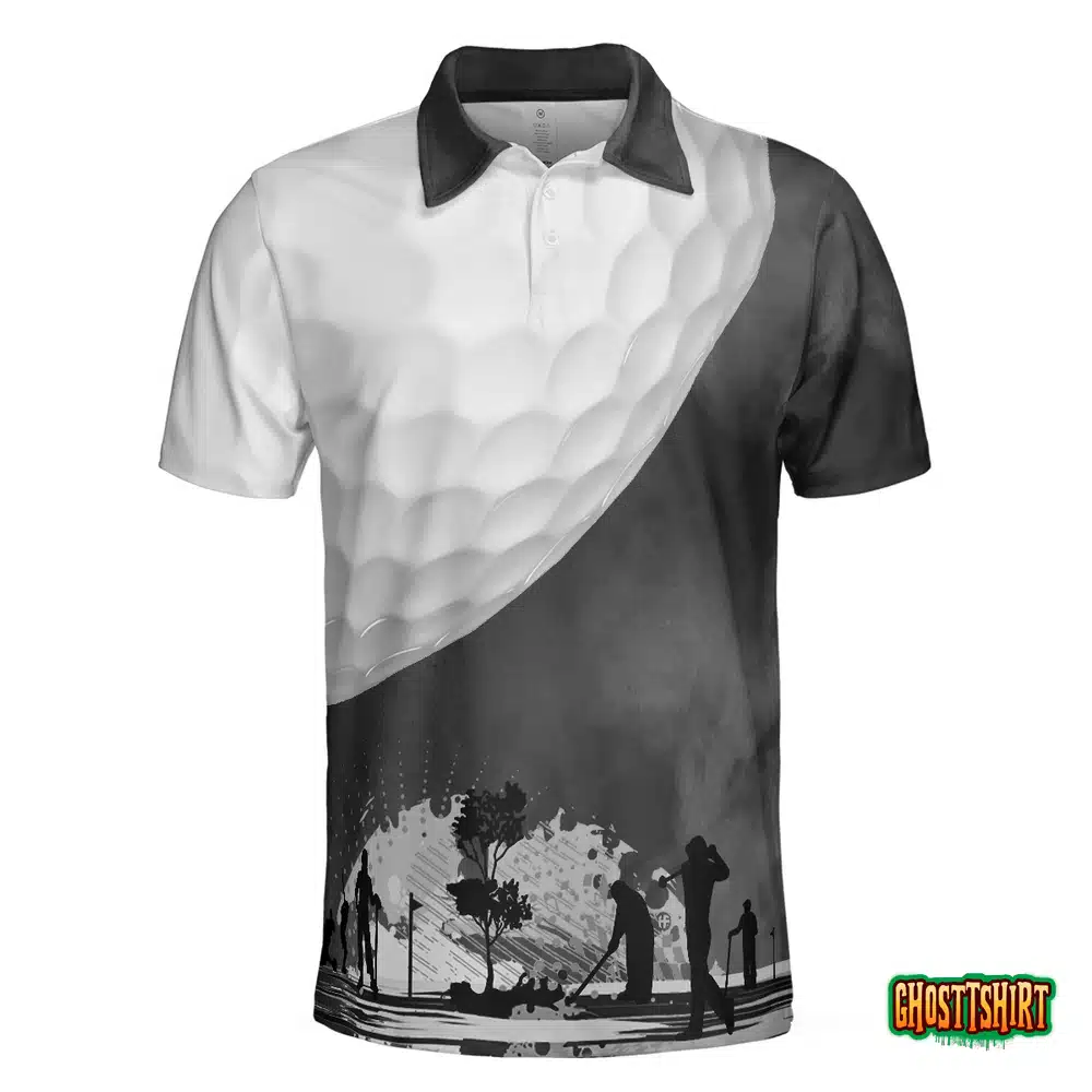 Golf Ball And Smoke Background Golf Polo Shirt