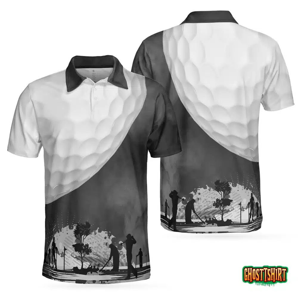 Golf Ball And Smoke Background Golf Polo Shirt