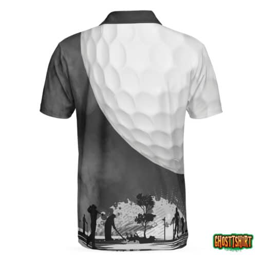 Golf Ball And Smoke Background Golf Polo Shirt