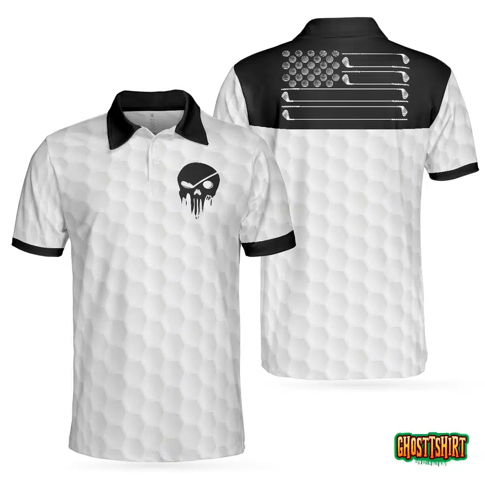 Golf Ball Pattern Skull Polo Shirt