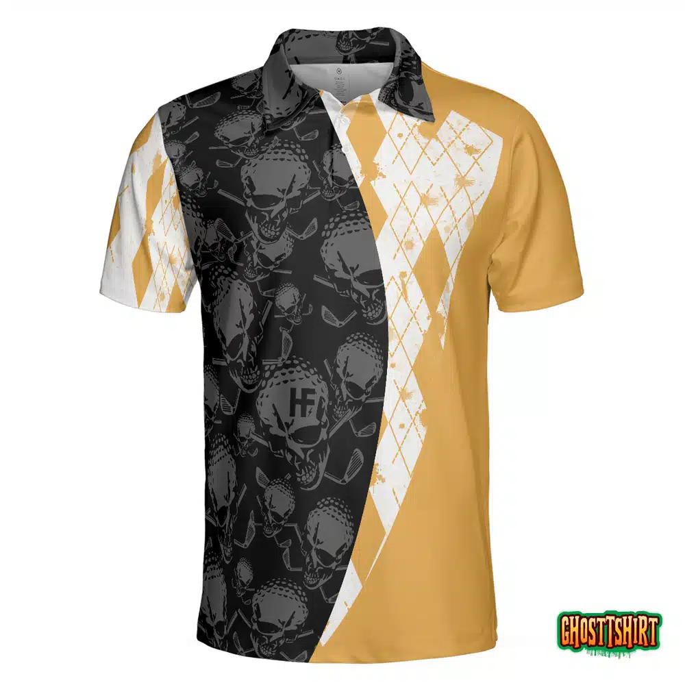 Golf & Beer That Is Why I Am Here Skull Polo Shirt
