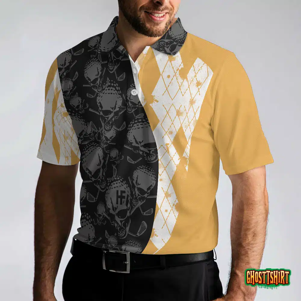 Golf & Beer That Is Why I Am Here Skull Polo Shirt