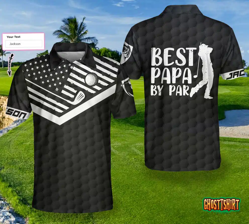 Golf Best Papa by Par Custom Polo Shirt