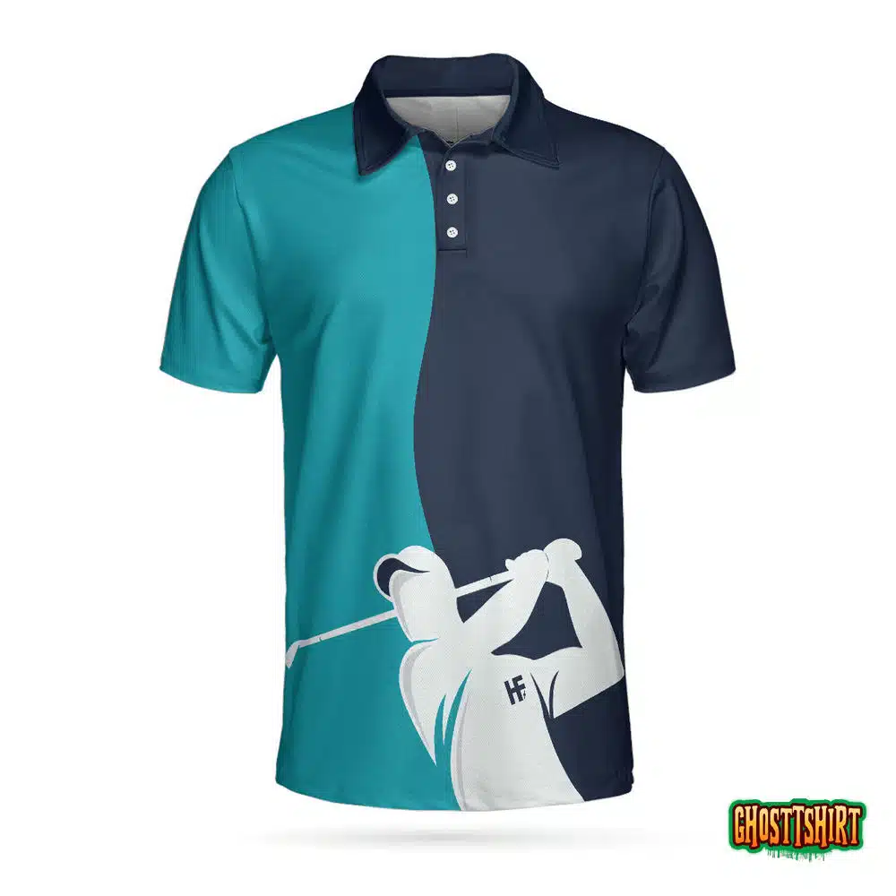 Golf Blue And Navy Short Sleeve Polo Shirt