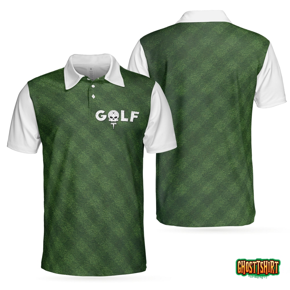 Golf Green Background Polo Shirt