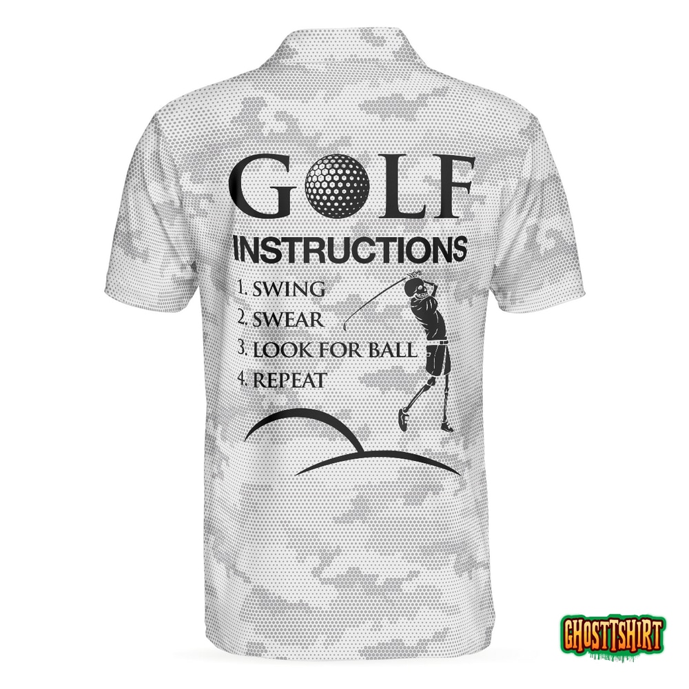 Golf Instructions Triangle And Camouflage Pattern Polo Shirt