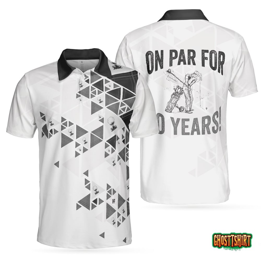 Golf Pattern On Par For Years Polo Shirt