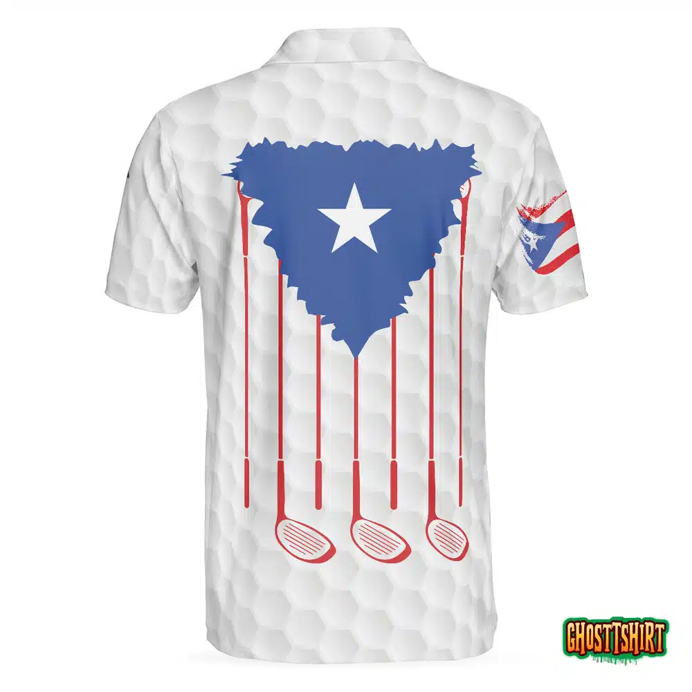 Golf Puerto Rico Flag Polo Shirt