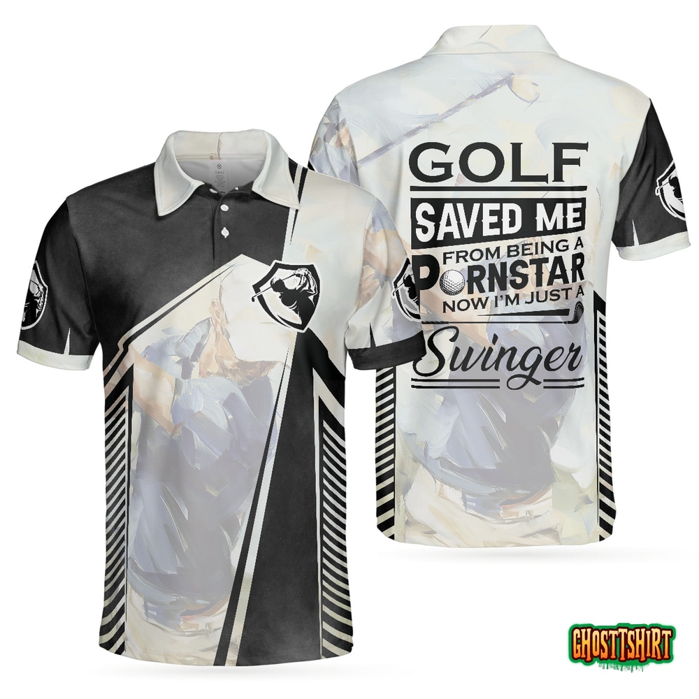 Golf Saved Me Golfing Polo Shirt