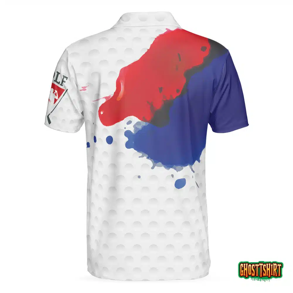 Grunge Style American Flag Polo Shirt