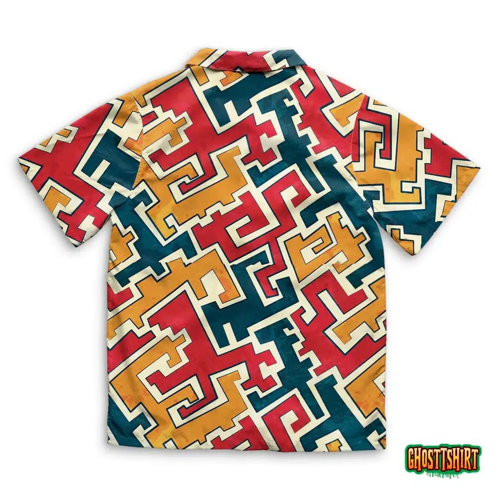 Grunge Tribal Seamless Pattern Hawaiian Beach Shirt