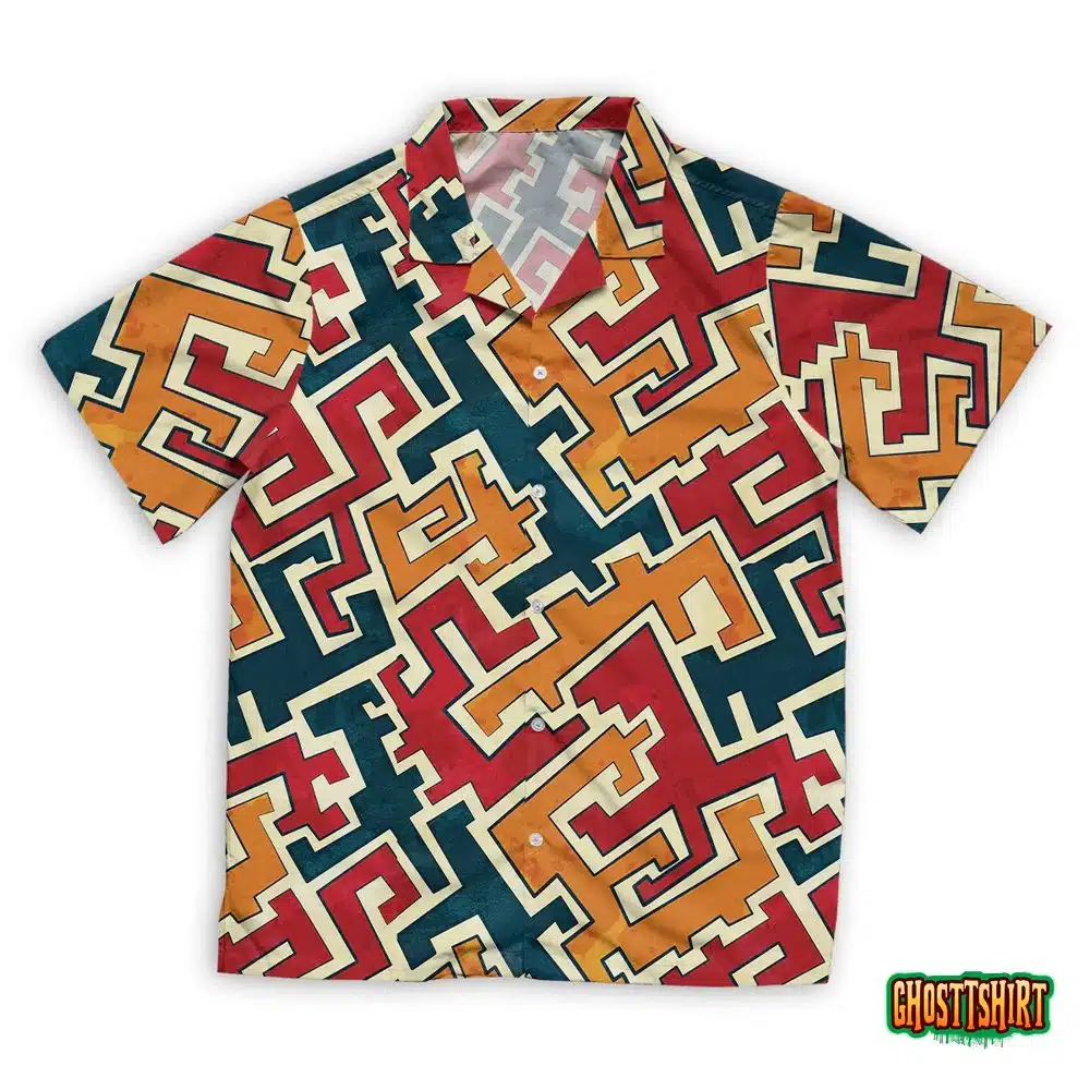 Grunge Tribal Seamless Pattern Hawaiian Beach Shirt